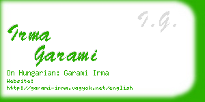 irma garami business card